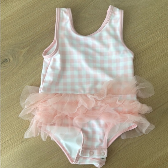 Tucker + Tate Pink Gingham Kids Swim One Piece - Picture 1 of 1